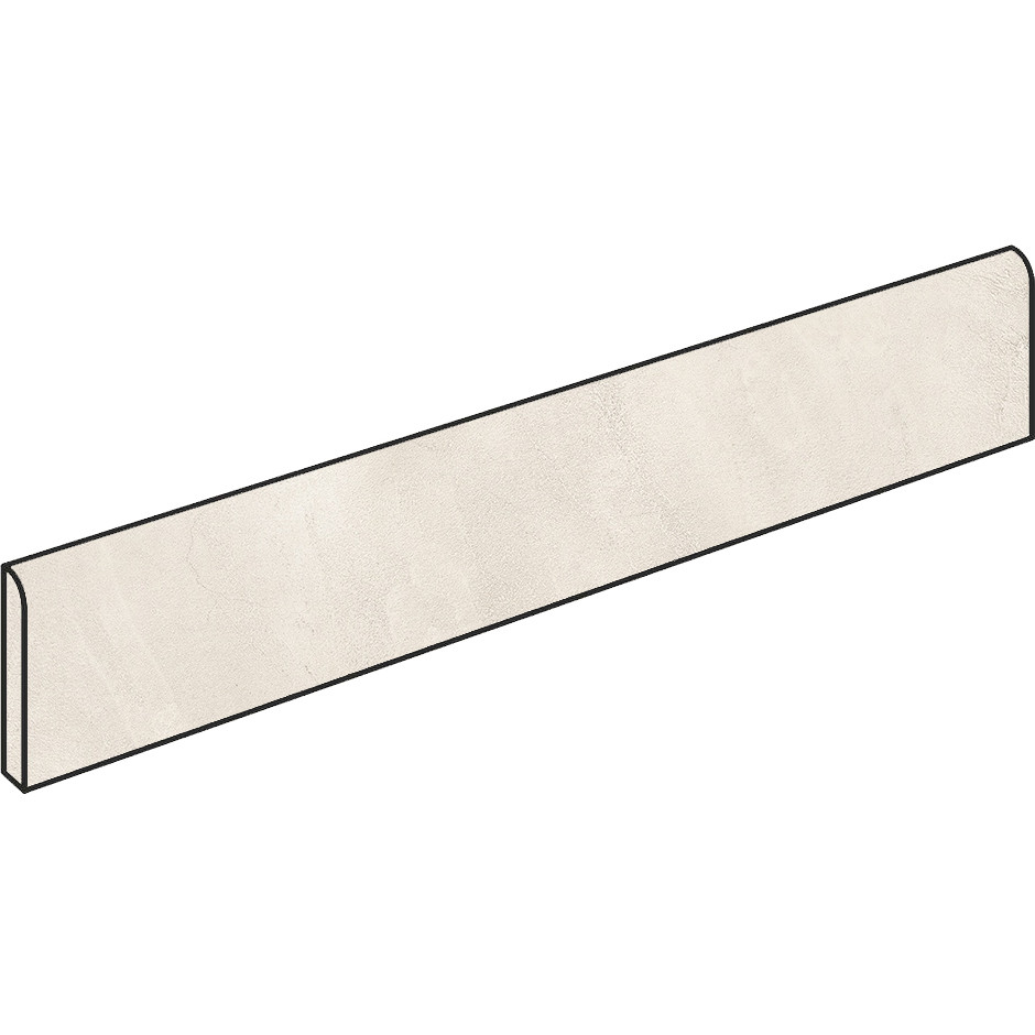 Sockelleiste in Harzoptik, hell, rektifiziert, 9x59,5 cm, Weiß - Comfort R, Dom Ceramiche