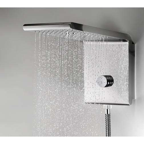 Soffione a parete 2 getti cromato con doccetta, 20x45cm - Syncro-Rain-Renovation, Bossini