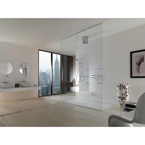 Soffione cilindrico moderno a soffitto diametro 20 cm - Oki inox, Bossini