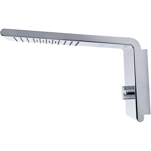 Soffione cromato a parete, 3 getti di cui uno pioggia concentrata, 20x45cm - Syncro-Rain, Bossini