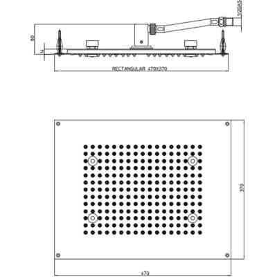 Soffione da incasso a soffitto rettangolare 37x47 cm con led bianco - Dream, Bossini