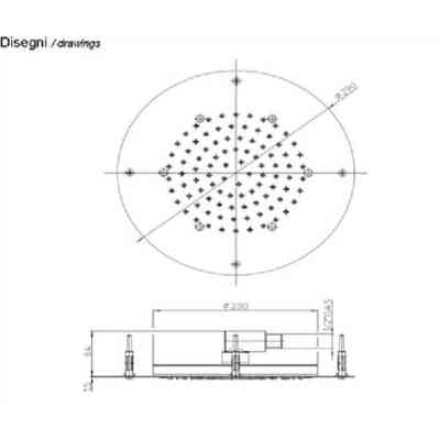 Soffione da incasso a soffitto rotondo diametro 29 cm, dallo stile raffinato - Oki Flat, Bossini