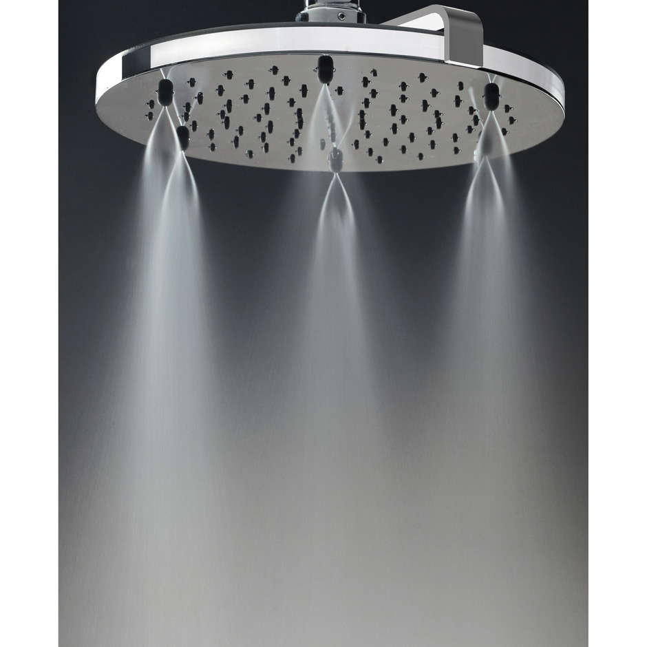 Soffione diam 22 cm due getti pioggia e nebulizzatore, braccio a muro - Nebulizair, Bossini