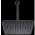 Soffione doccia elegante nero opaco, braccio a soffitto, quadrato 28x28cm - Cosmo, Bossini