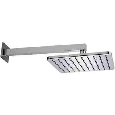 Soffione doccia elegante, quadrato 23x23 cm, con braccio a muro squadrato 35 cm, cromo - Cosmo, Bossini