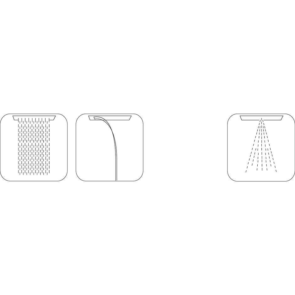 Soffione incasso a soffitto, 3getti pioggia cascata nebulizzatore 57x47 cm - Dream/3, Bossini