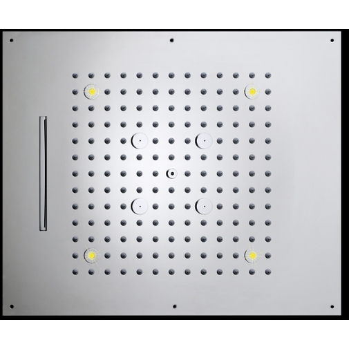 Soffione incasso soffitto, cromoterapia, 3 getti con nebulizzatore 57x47 cm - Dream/3 led light, Bossini