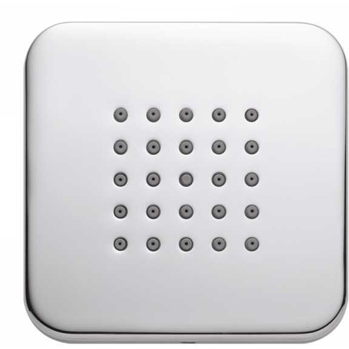 Soffione laterale doccia squadrato 10x10 cm, nikel spazzolato - Cubic Round Flat, Bossini