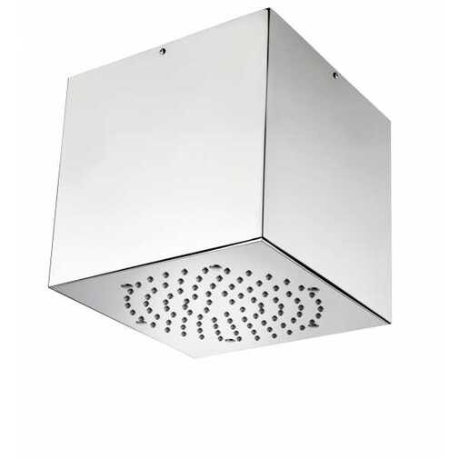 Soffione moderno a soffitto cubo 21x21x20 cm - Cube-inox, Bossini