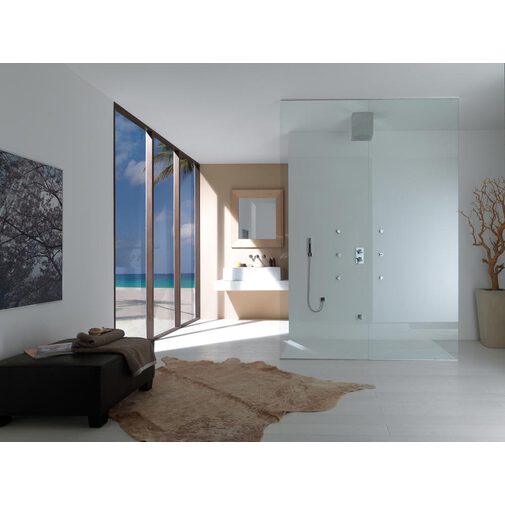 Soffione moderno a soffitto cubo 21x21x20 cm - Cube-inox, Bossini