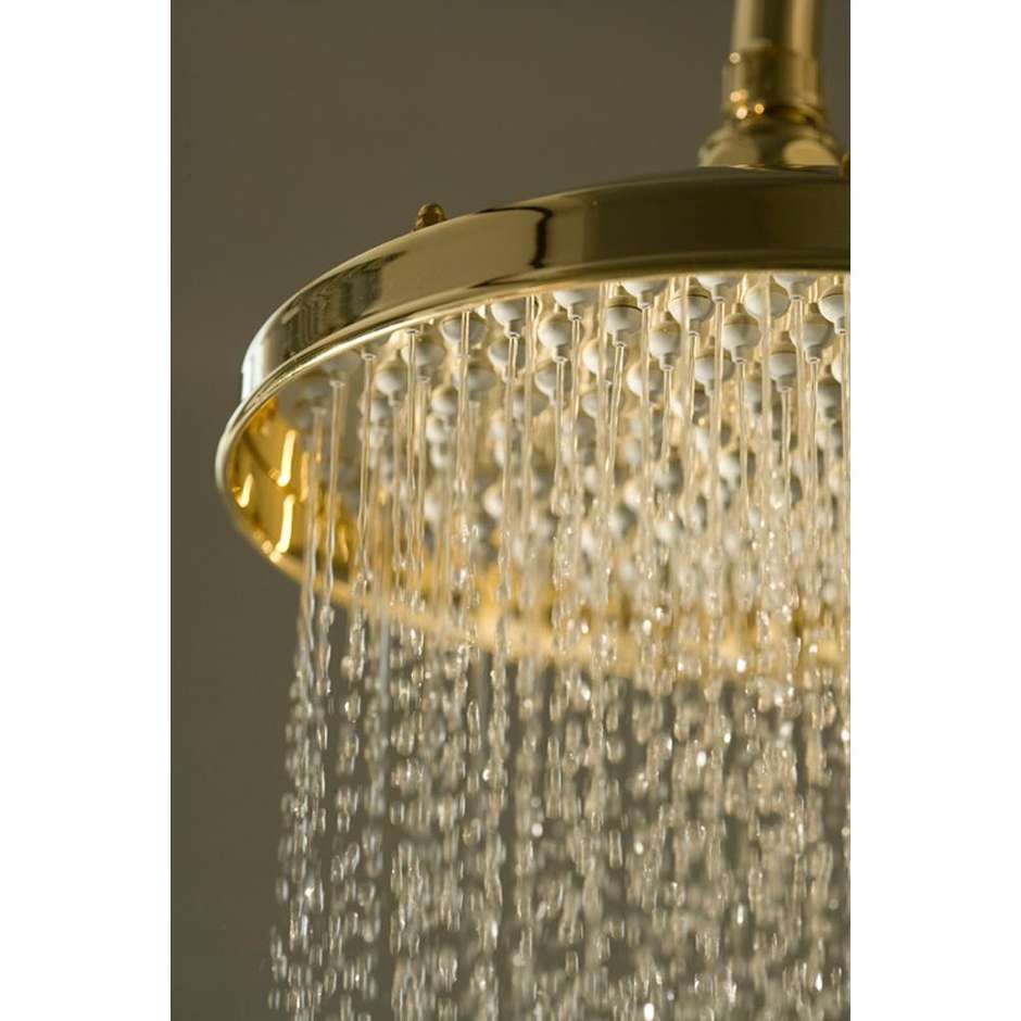 Soffione oro stile classico diametro 23 cm con anticalcare e braccio a muro 35 cm - Retrò, Bossini