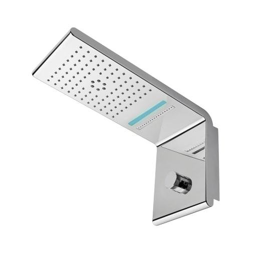 Soffione parete satinato 2getti+nebulizzatore, led rgb cromoterapia, dev. 45x20 - Syncro-Neb Bossini