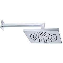 Soffione quadrato 26x26 cm, moderno con braccio a muro 30 cm, cromo - Cube, Bossini