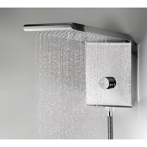 Soffione rettangolare a parete 3 getti, attacco doccetta, 20x45 Syncro-Rain-Renovation Bossini