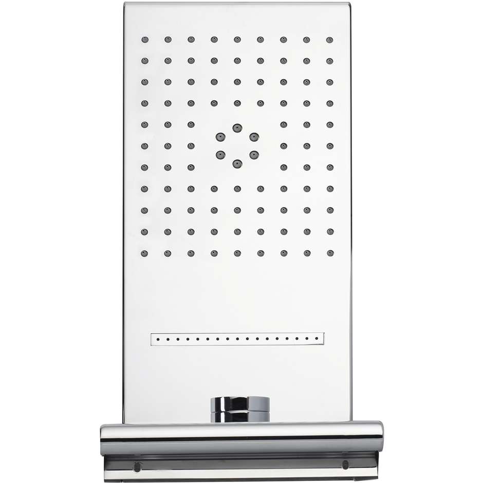 Soffione rettangolare cromo a parete, 2 getti+nebulizzatore, 20x45 cm - Syncro-Neb, Bossini