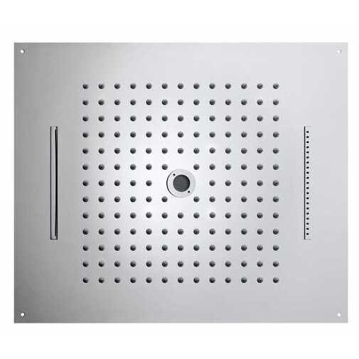 Soffione rettangolare da incasso a soffitto, getto pioggia, getto cascata, getto pettine e getto kneipp 57x47 cm - Dream/4, Bossini
