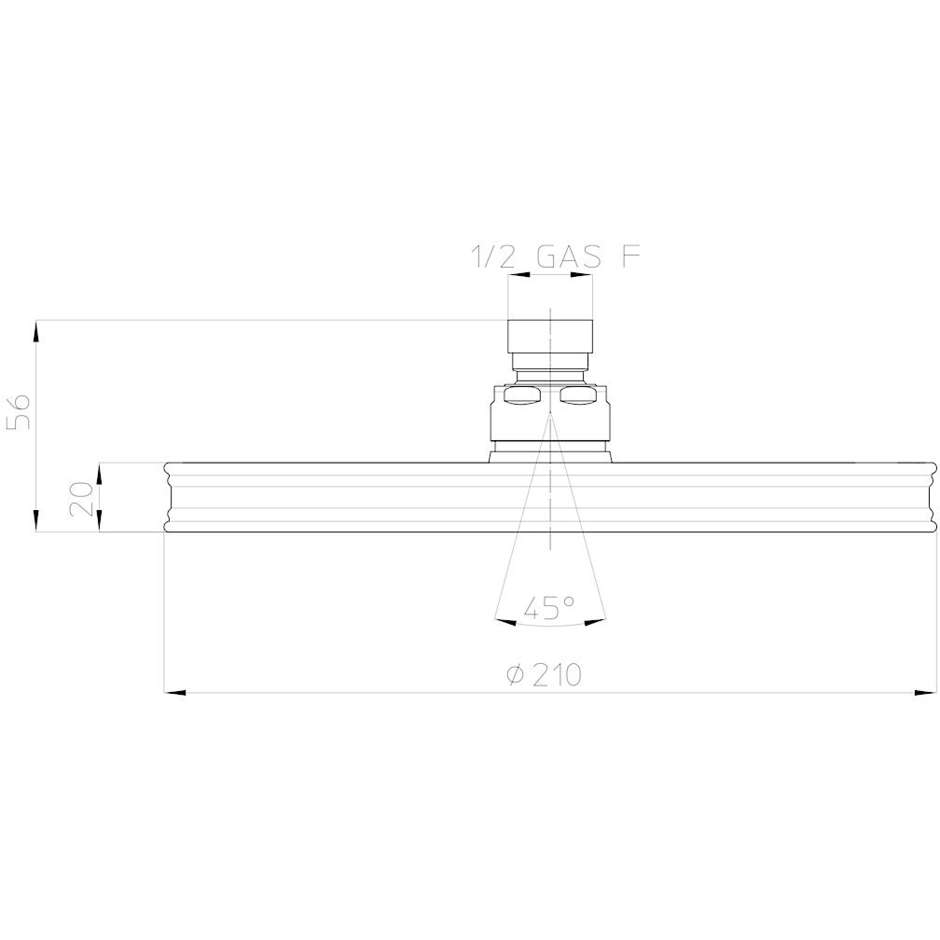 Soffione rotondo 21cm old england oro, braccio a parete 35 cm - Liberty Gom, Bossini