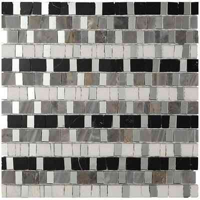 Spaccatello mosaic in marble and mirror glass, luminous, for walls, Titanium color 30x30.6 cm - Mirror, Boxer