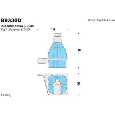 Spandisapone a muro design contemporaneo, vetro acidato con finitura cromata, destro - Alizè, Colombo Design