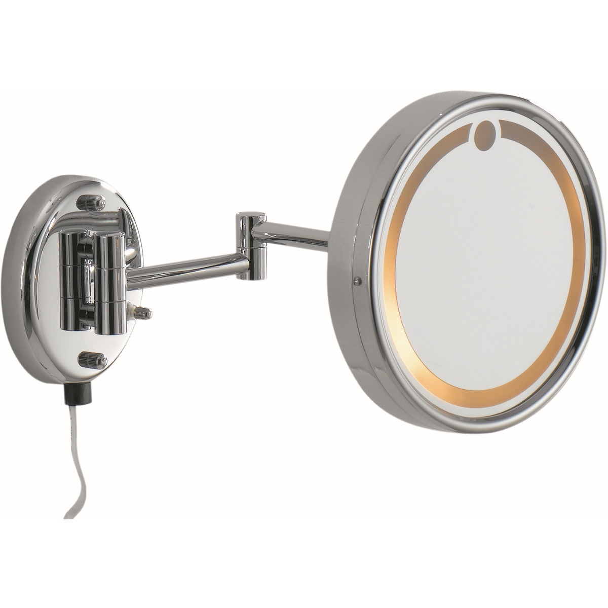 Specchio ingranditore 2x, tondo con supporto a muro, retroilluminato a led  - Mirrors, Colombo Design