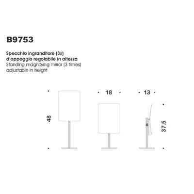 Specchio ingranditore 3x da appoggio ad altezza regolabile - Mirrors, Colombo Design