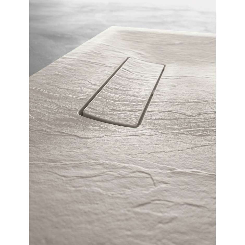 Split stone effect shower tray, 80x140x3,5 cm White - Well Plus, Arblu
