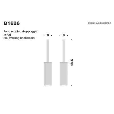 Square chromed free standing toilet brush holder - Look, Colombo Design