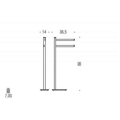 Square design chromed free standing bathroom with 2 towel rails - Units, Colombo Design