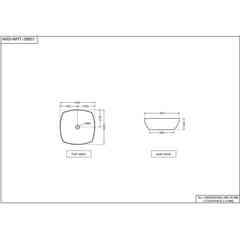 Square lay-on washbasin 42x42cm Aria Jaquar White