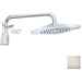 Square shower head 21x21 cm with swivel wall arm, brushed nickel - Cube, Bossini