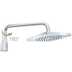 Square shower head 21x21 cm with swivel wall arm, chrome - Cube, Bossini