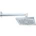 Square shower head 21x21 cm with wall arm 35 cm, chrome - Cube, Bossini