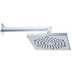 Square shower head 26x26 cm, modern with 30 cm wall arm, chrome - Cube, Bossini