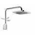 Square shower head 26x26 cm with high swivel wall arm, chrome - Cube, Bossini