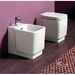 Squared floor mounted sanitary ware: rimless wc, bidet and soft close seat - Flow, Simas