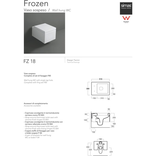 Squared hanging pot, glossy white 51x38x25 cm - Frozen, Simas