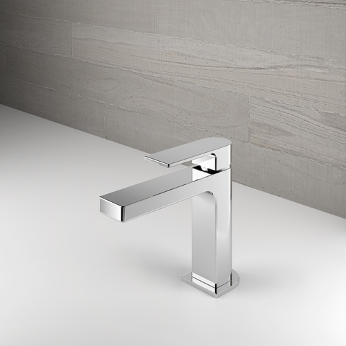 Standard chromed modern style basin mixer height 14.5 cm - Teo, Geda