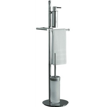 Standing roll holder, matt glass toilet brush holder, towel holder, soap dispenser - Planets, Colombo Design