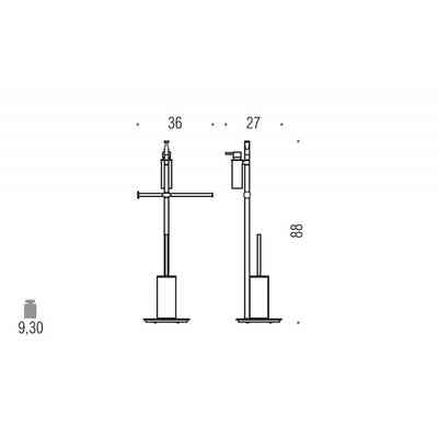 Standing toilet roll holder, toilet brush holder, towel holder, dispenser - Planets, Colombo Design