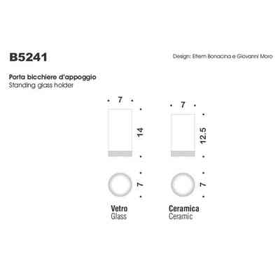 Standing tumbler in white ceramic and chrome finish - Nordic, Colombo Design