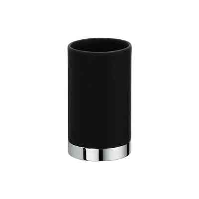 Stehender Becher aus mattschwarzer Keramik und verchromter Oberfläche - Nordic, Colombo Design