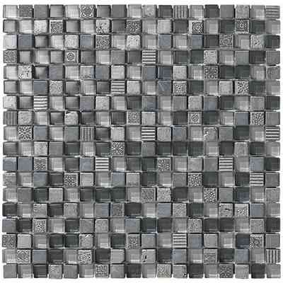 Stone and glass mosaic for covering, silver Silver 30x30 cm - Colorado, Boxer