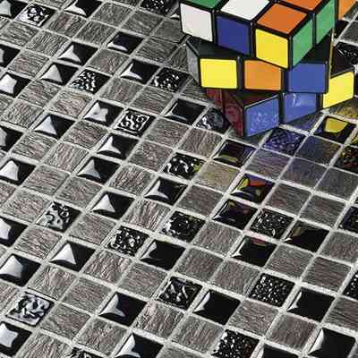 Stone, ceramic and resin mosaic 30x30 cm Black for wall tiles - Mexical, Boxer