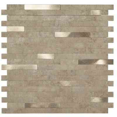 Stratifié autocollant pour carrelage mural effet pierre et aluminium, Beige 29x29,7 cm - Sticker, Boxer
