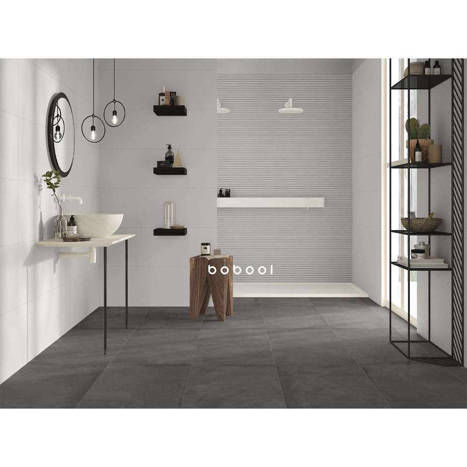 Striped wall tile, Bianco Avenue, 33,3x100 cm - Comfort G, Dom Ceramiche
