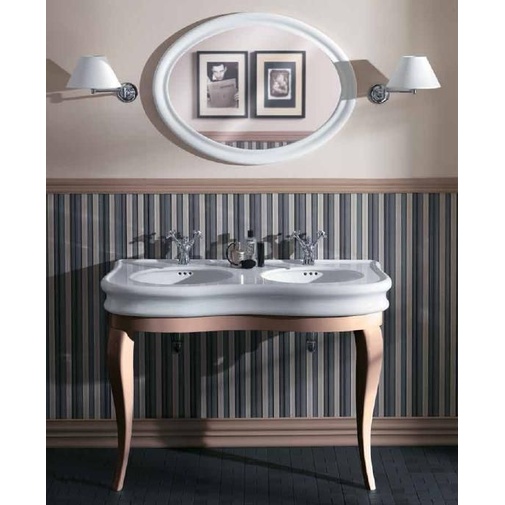 Structure de lavabo de style rétro LA12 en bois gris tourterelle brillant - Lante, Simas