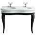 Structure for LA12 retro style washbasin in Lante glossy black wood, Simas