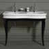 Structure for LA12 retro style washbasin in Lante glossy black wood, Simas