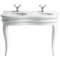 Struttura per lavabo LA12 stile retrò in legno bianco lucido Lante, Simas