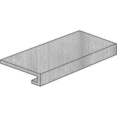 Stufe aus Feinsteinzeug mit Zementoptik Graue Schalung 33x60cm - Cement, Casalgrande Padana